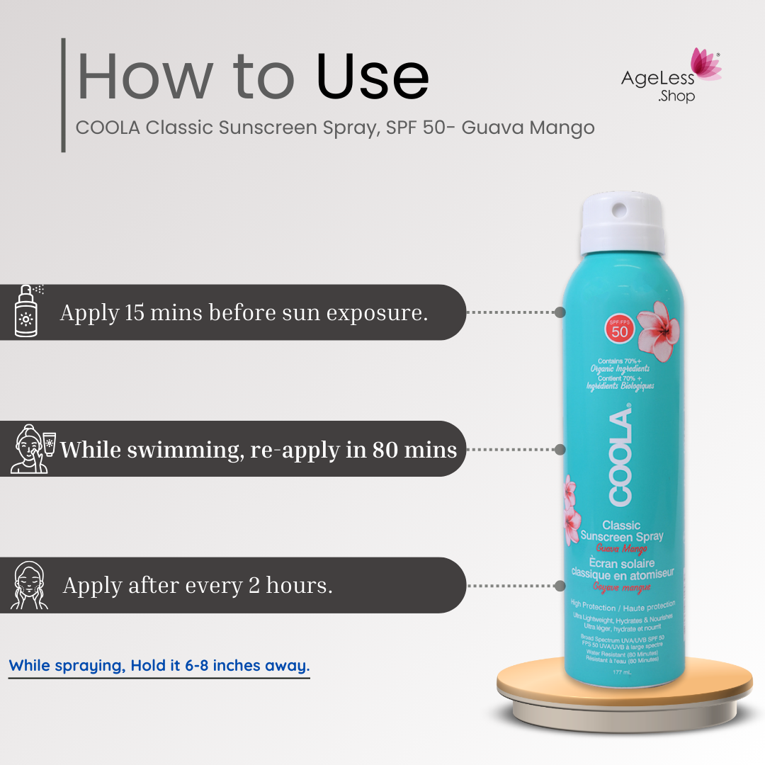 COOLA Classic Sunscreen Spray, SPF 50- Guava Mango