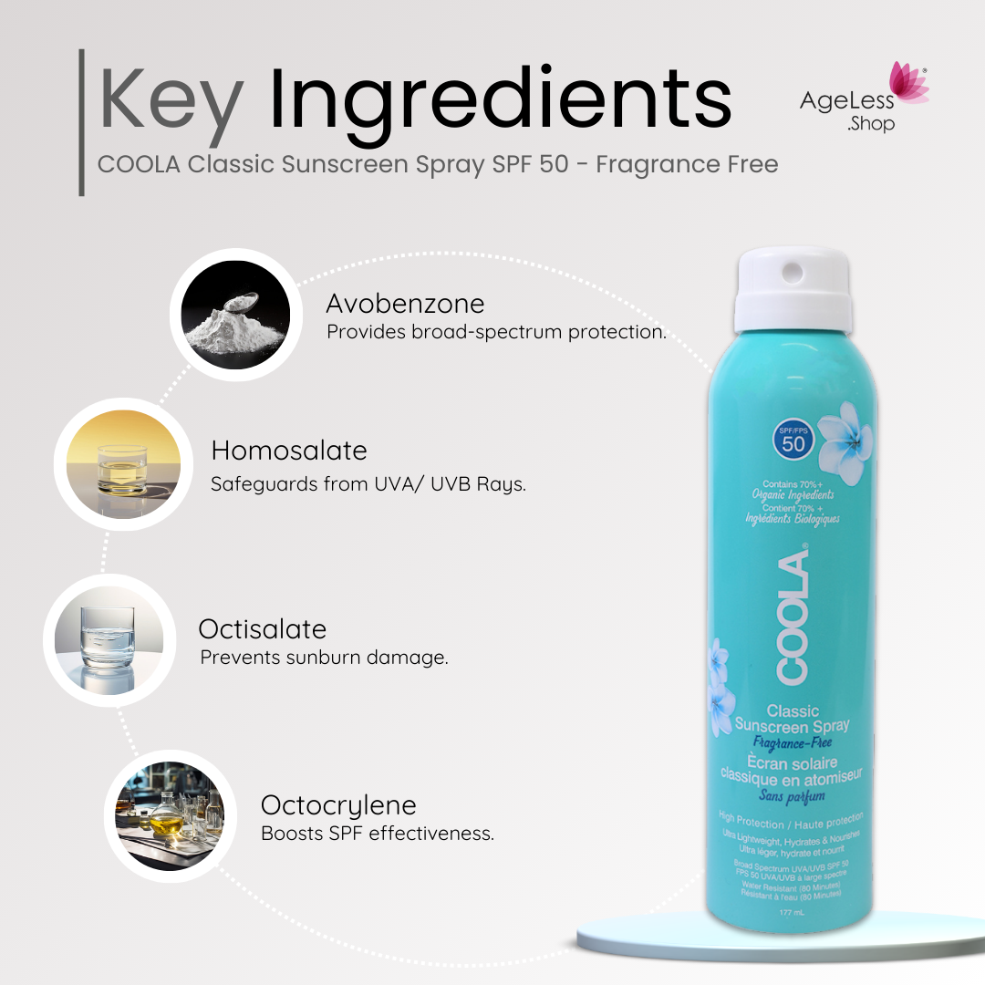 COOLA Classic Sunscreen Spray SPF 50 - Fragrance Free